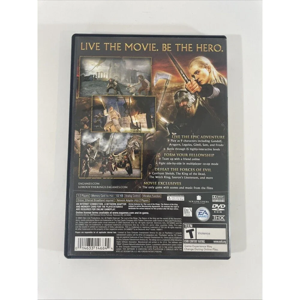 Lord of the Rings Return of the King PS2 PlayStation 2 CIB Black Label Complete